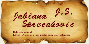 Jablana Sprečaković vizit kartica